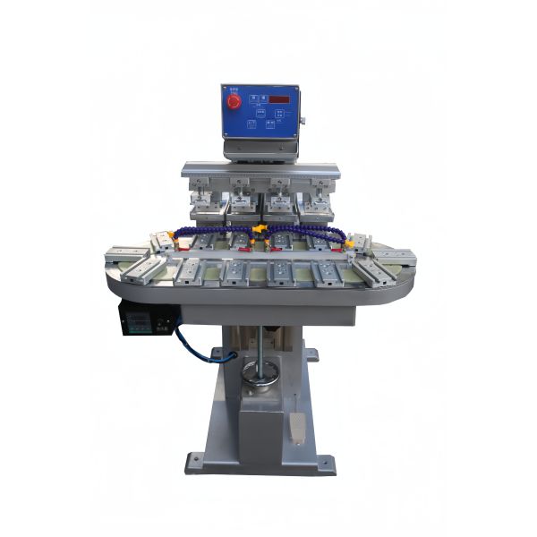 4 Color 12 Station Semi Automatic Pad Printer Turntable SMC Pneumatic