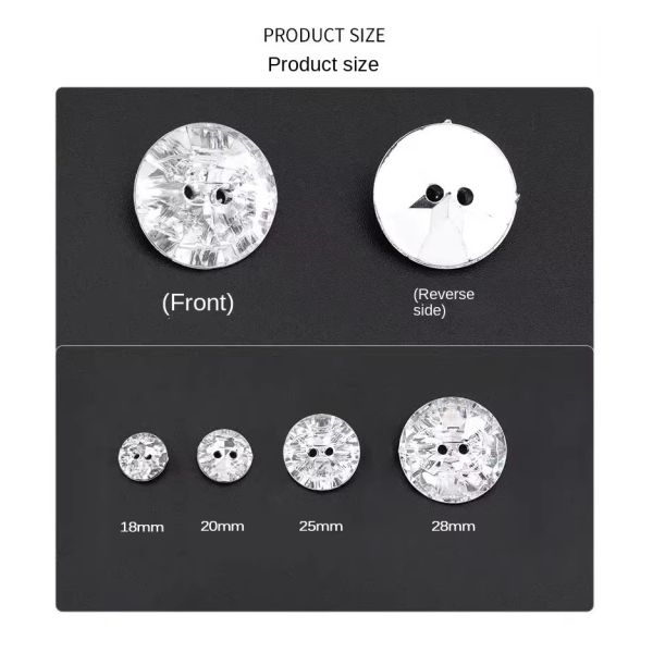 Modern Design Transparent High-End Crystal Glass Buttons Round Two Eyes Acrylic Sofa Decoration for Living Room Hotels Schools