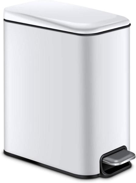 15 L  Indoor Trash Can Stainless Steel Dustbin Foot Pedal Cleaning Equipment