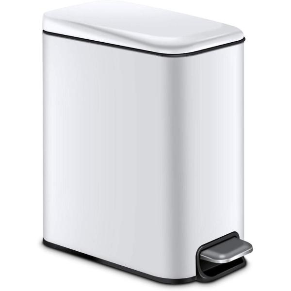 15 L  Indoor Trash Can Stainless Steel Dustbin Foot Pedal Cleaning Equipment