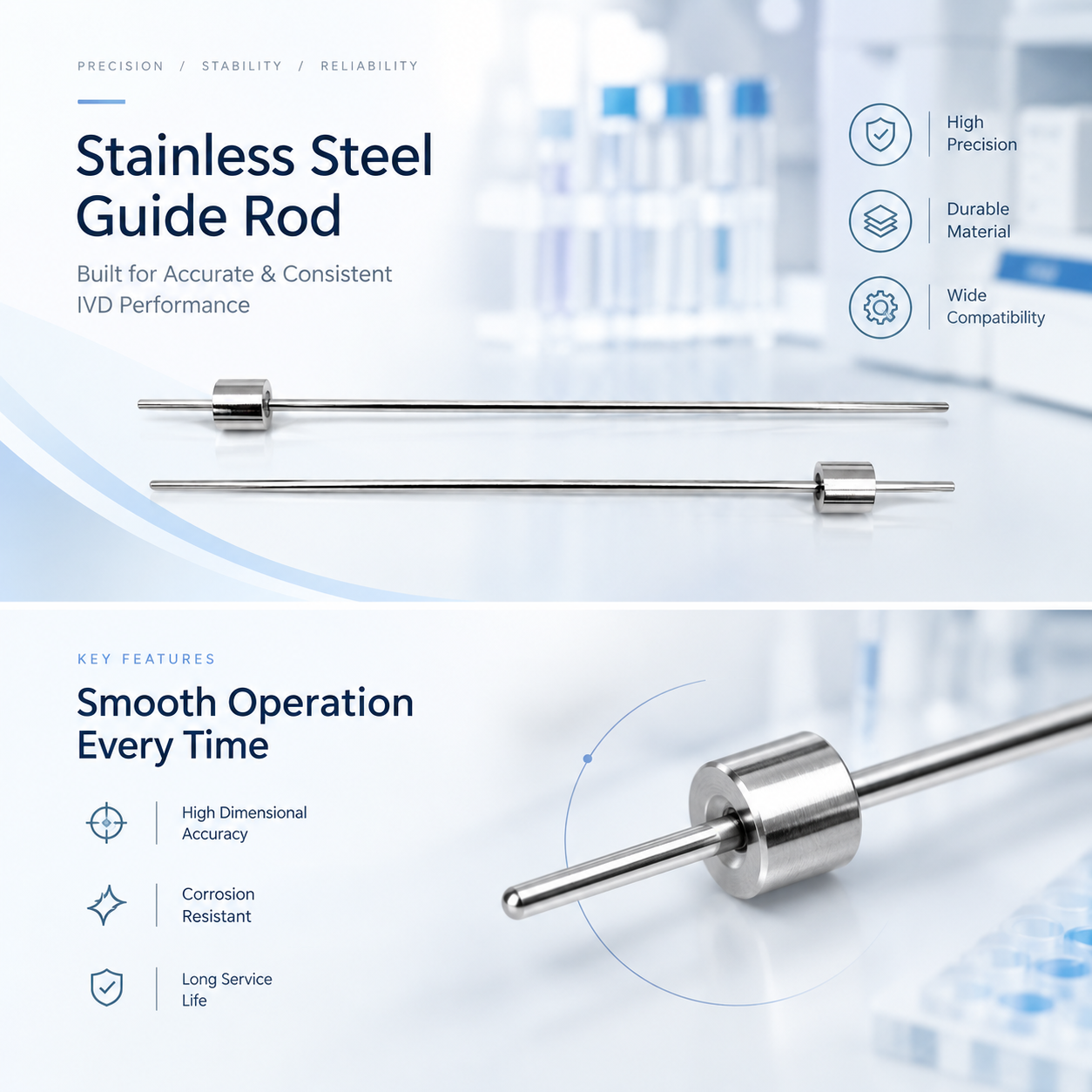 Customized Precision Sampling Probe With Long Straight Slender Shaft