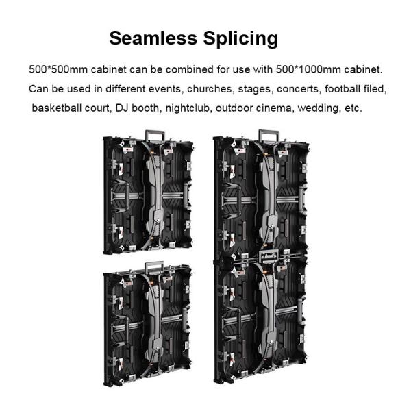 Outdoor Waterproof Modular Led Video Display Panels Tile Hanging Bar 500x500mm Foldable P3.91 P4.81 Led Screen