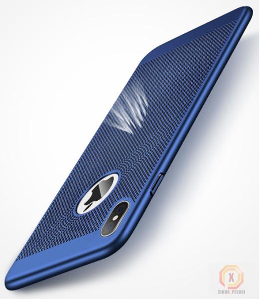 Heat dissipation Mesh Rubberized Hard PC phone back cover for iphone X case