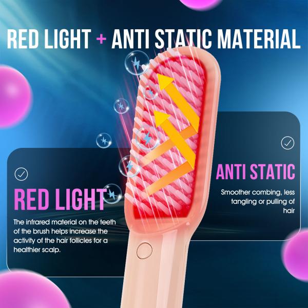 Portable Rechargeable Hair Growth Brush with 660nm Red Light Therapy Technology