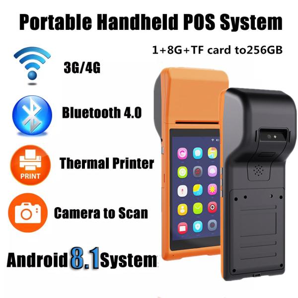 5.5 Inch Touch Screen display Handheld Terminal 3G Android Mini Pos Machine with Bluetooth Wifi Thermal Mini Pos Printer