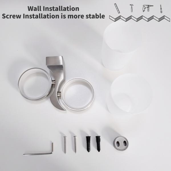 Сатинировка двойных держателей Tumbler Bathroom зубной щетки стеклянная отполированная