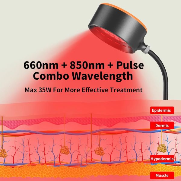 Remote Control Red Light Therapy Lamp with 660nm + 850nm Wavelength and 30W Power for Home Use