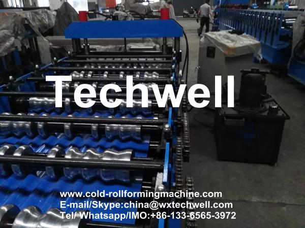 Steel Metal Roof Panel Roll Forming Machine, Roof Panel Roll Former With 5 Ton Decoiler