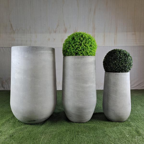 Powder Coated Fiber Clay Planters For Patio Garden Cottage