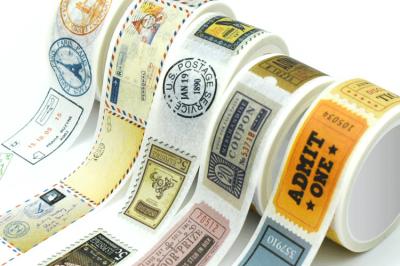 O selo Tearable do vintage imprimiu a fita decorativa de 7mm Washi