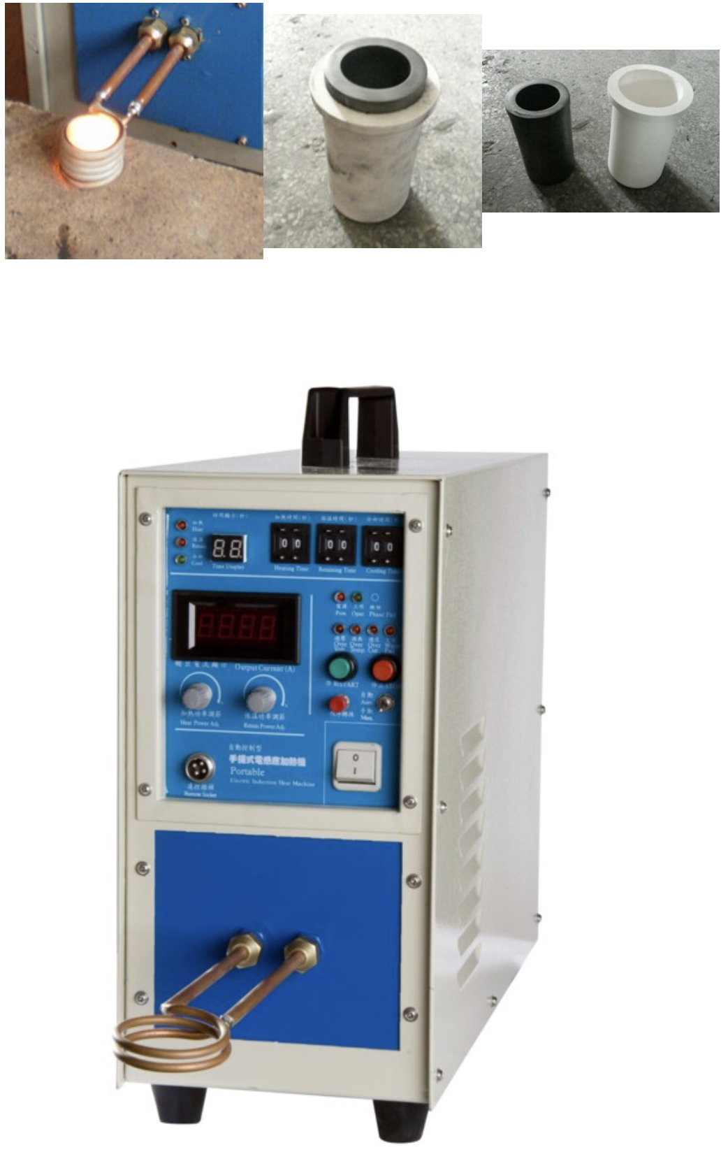 30-80KHZ Metal Induction Melting Furnace 15KW Induction Heating Machine