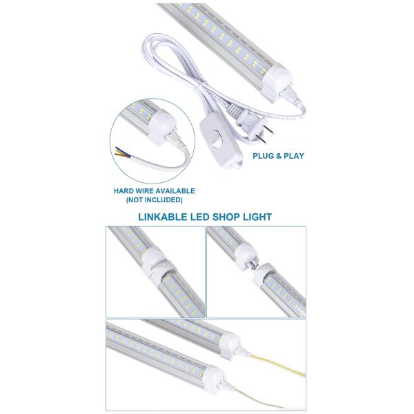 FCC 4 Row 8ft Integrated Led Tube Light 144W 2435*31*33Mm