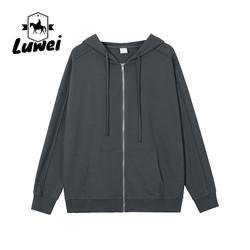 Streetwear Custom Gym Sports Premium Heavyweight Zip Plain Moletons Cotton Sweatshirt Oversize White Bulk Felpa Hoodie