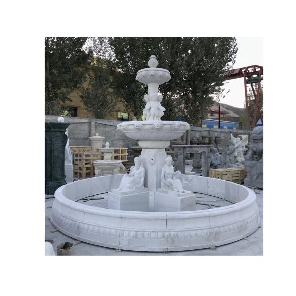 White Marble Water Fountain Nude Lady Statue Figure Stone Garden Large Outdoor Decorative Fountains