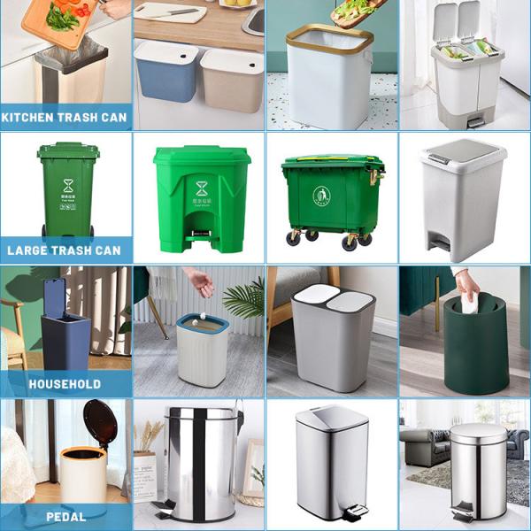Four Legged Plastic Kitchen Trash Bins White Plastic Trash Can With Lid