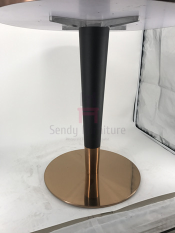 Black Natural Marble with Gapless Golden Seam Elegant Restaurant Dining Table