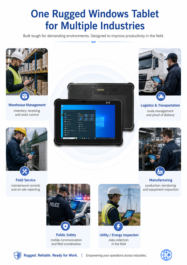 Industrial Tablet PC 10.1 Inch for Plant Monitoring Work Orders and Mobile Reporting
