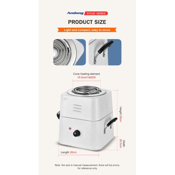 Safety Spiral Burner Electric Coil Hot Plate Food Warmer 1400w