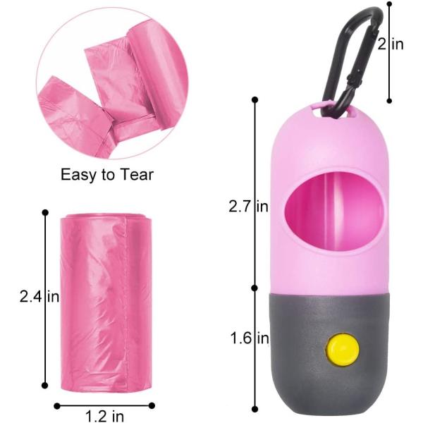 PE держателя распределителя сумки кормы щенка электрофонаря СИД с 15 сумками отхода доказательства утечки