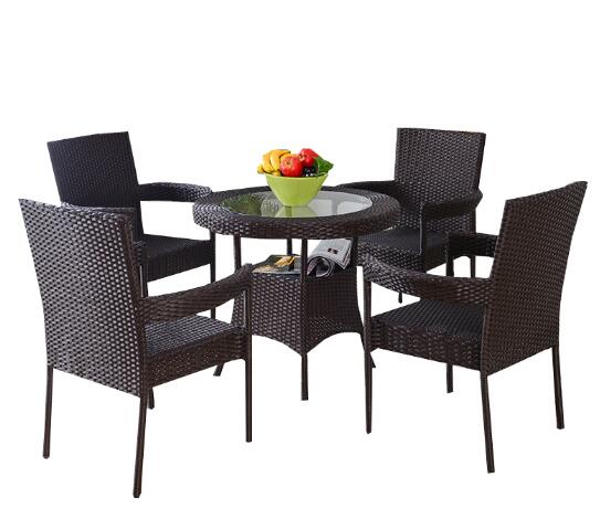 Leisure Aluminium Outdoor Garden Poly Rattan wicker chair patio Backyard table and chairs sets
