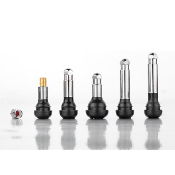 Snap In Chrome Valve Stems EPDM And Aluminum With Chrome Sleeve TR413C TR413AC
