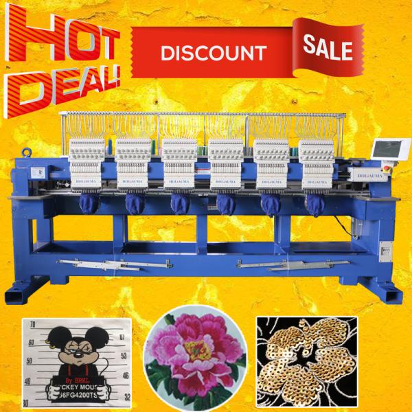 15 needle 6 head embroidery machine barudan type computer embroidery machine for cap t-shirt flat chenille sequin logo