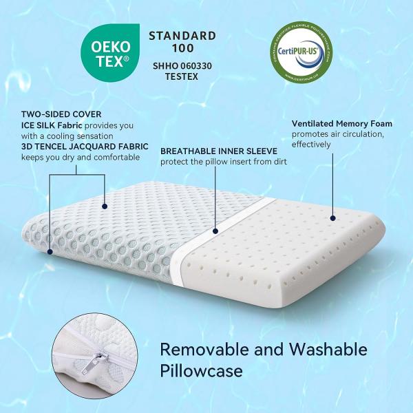 Home Decor Sofa Cushion Gel Infused Memory Foam Pillow for Side Back Stomach Sleepers