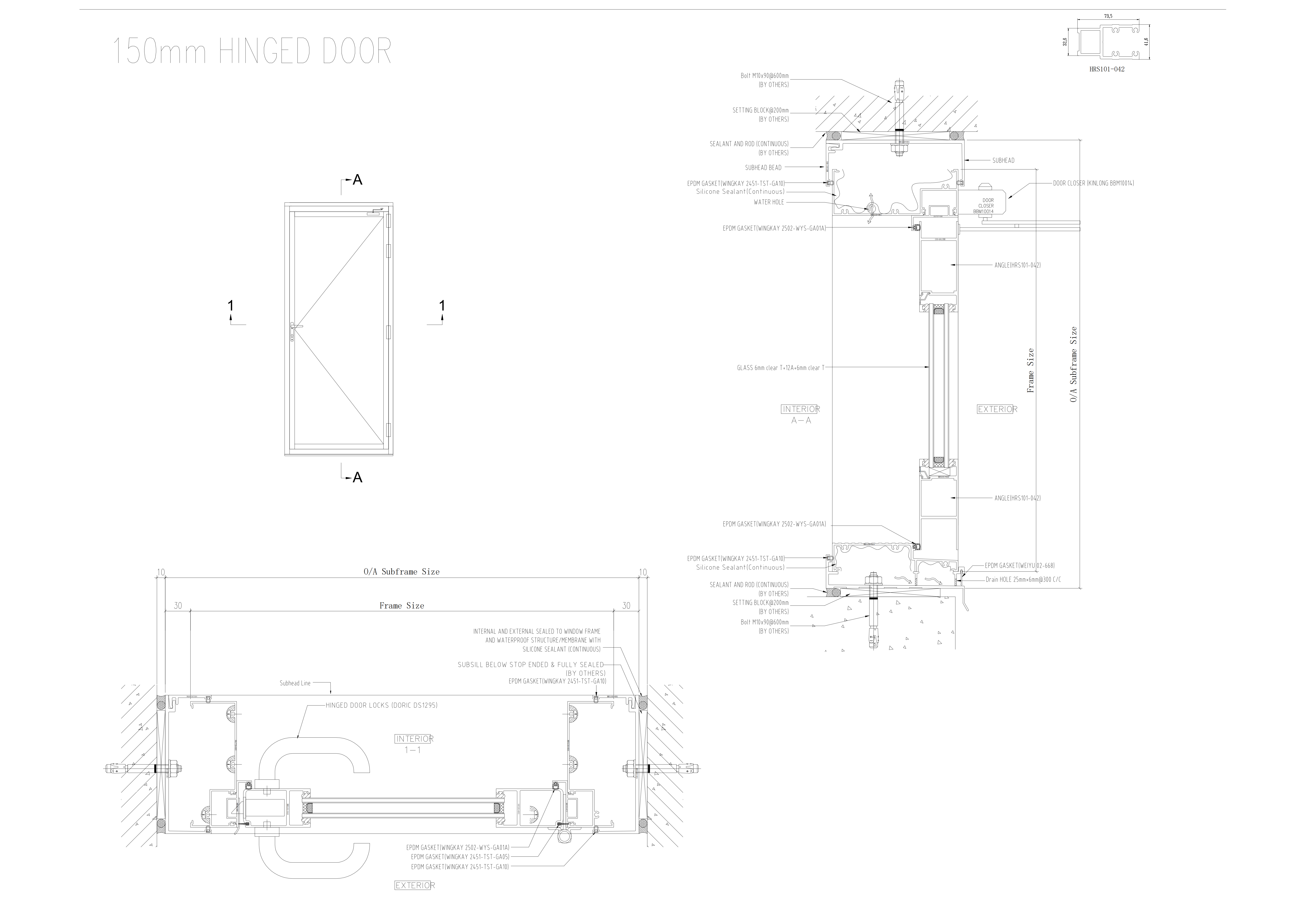 Robust Hinged Aluminium Casement Door Rust Resistant For Long Lasting Durability