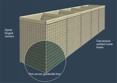 Eco Friendly Hesco Blast Walls , Welded Gabion Box Multi Cellular Sliver Color