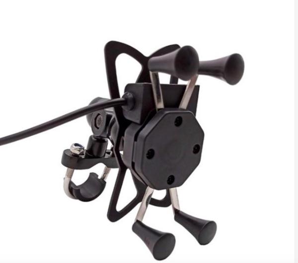 Universal 9-24V X Claw Motorcycle Phone Mount With Usb Charger