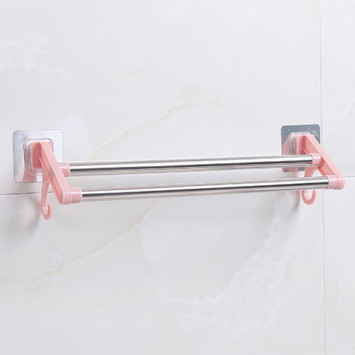 Perforation-Free Stainless Steel Wall Rowel Rack Bathroom Towel Rack