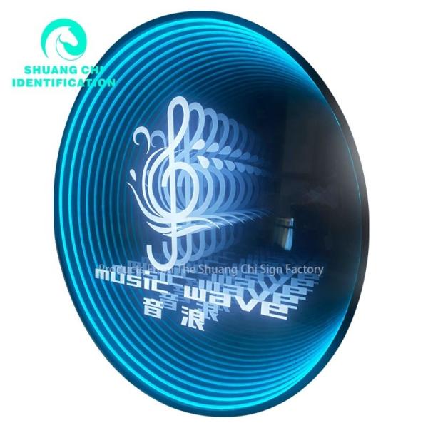 High Brightness LED Light Infinity Illusion Mirror Neon Sign for End Custom Products