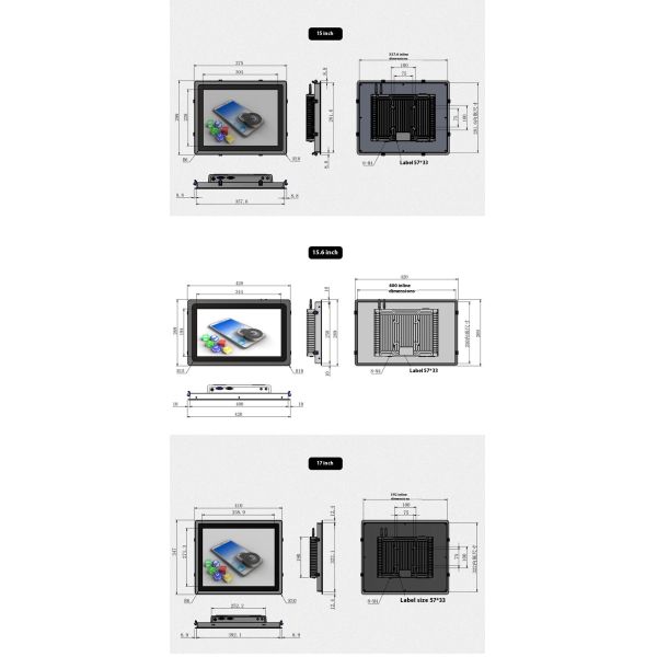 Custom All-In-One Industrial Tablet PC with Full Aluminum Enclosed Capacitive Screen Industrial Computer Accessory