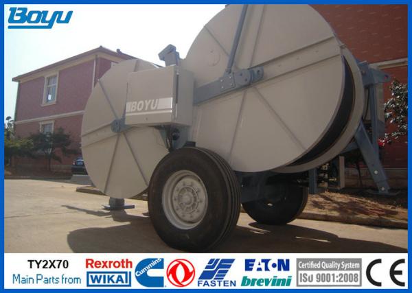 Conductor Tension Stringing Equipment TY2x70 77kw(103hp) 14Tons Hydraulic Tensioner Cummis Engine