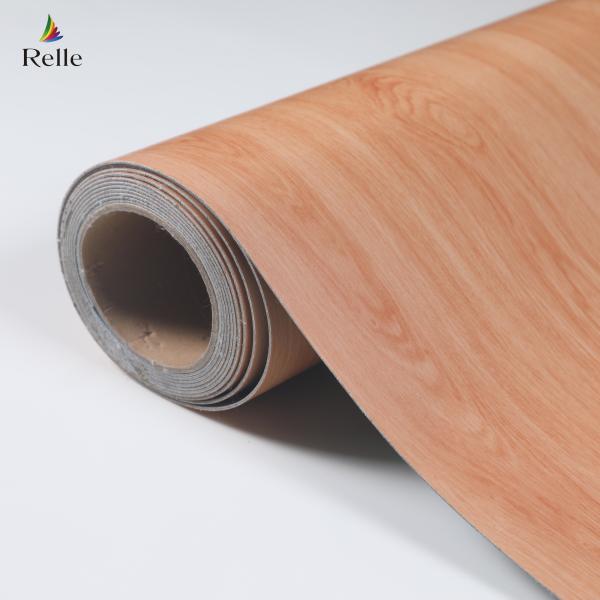 Oak Wood Look Vinyl Flooring Roll 1.8m-2m Width Heterogeneous Sheet Flooring