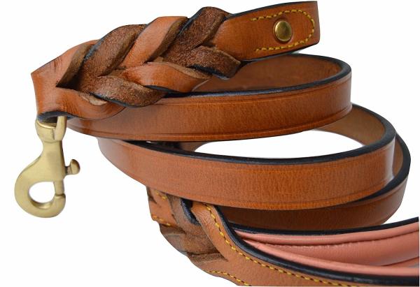 Rust Proof Handmade Dog Leather Leashes , Braided Leather Dog Lead 4 6
