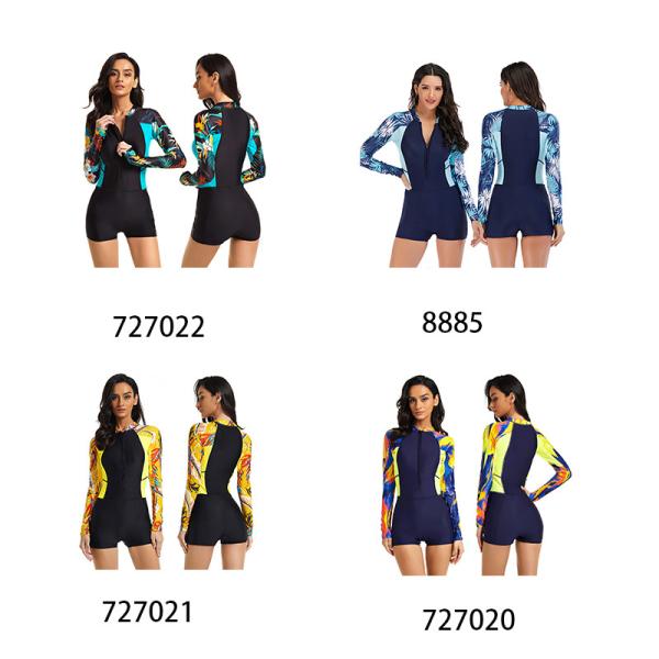 Сыпь защищает купальный костюм прибоя рукава купальников 1 части женщин Breathable длинный