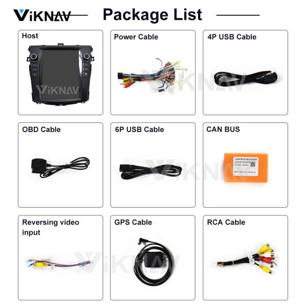 10.4 дюймовый сенсорный экран для 2008-2012 Toyota Corolla Мультимедийный проигрыватель Android GPS навигация Беспроводная Carplay