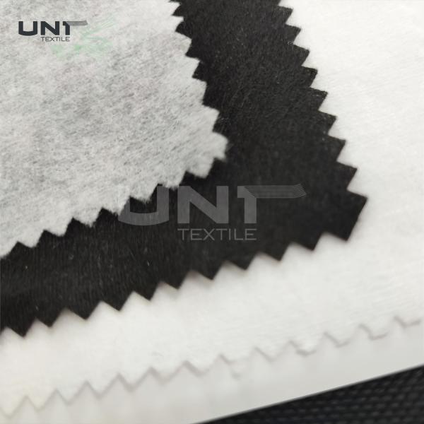 Polyester / Viscose Non-woven Double Side Fusible Interlining Fabric White Embroidery 45gsm Technics Item Facial