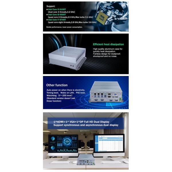 IBOX-708 SSD Intel Core I5 6500T Промышленный мини-PC все из алюминия