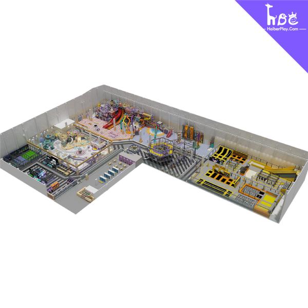Children's Modular Indoor Play Structure Trampoline Park Multfunction For Shopping Mall