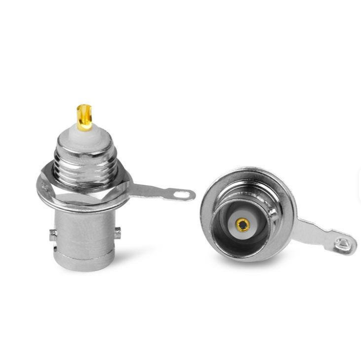 50 Ohm BNC Female Bulkhead Mount Connector for Microstrip with Brass Material