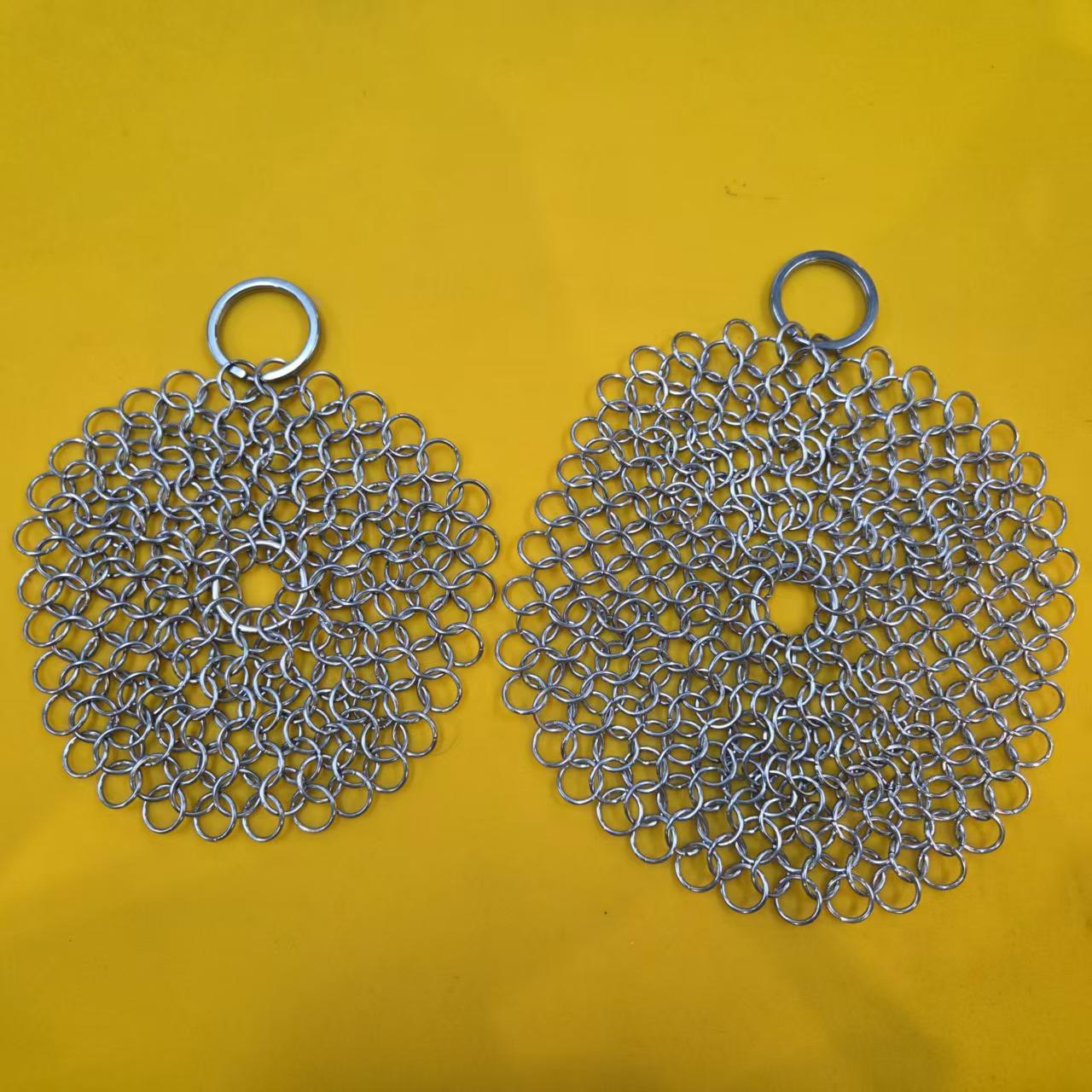 Custom‑made 304stainless‑steel ring‑shaped pot‑scrubbing woven cleaning mesh