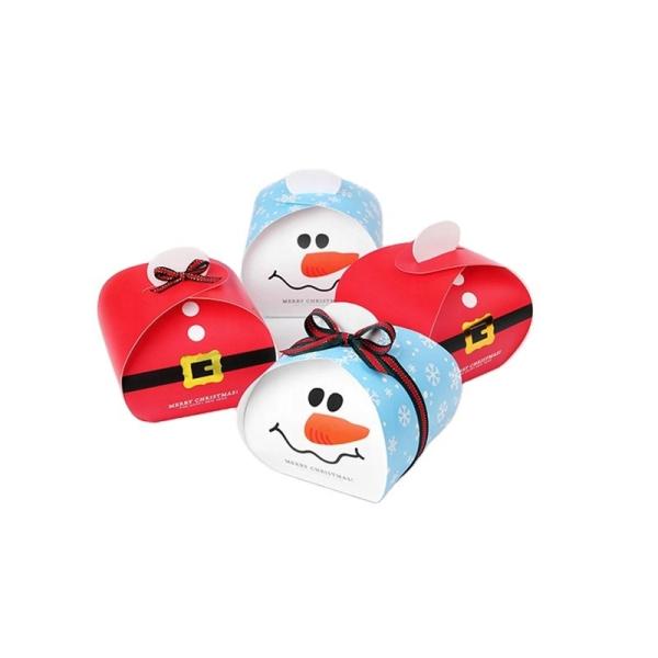 Papeterie Kraft individuellement revêtue Petit gâteau de fête Boîtes-cadeaux Noël personnalisé emballage alimentaire du Père Noël