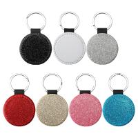 Porte-clés par sublimation en cuir vierge coloré, simple face, pailleté, porte-clés personnalisé