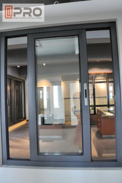 Casa moderna Windows do quadro de alumínio, triplicar-se interior de alumínio da janela de deslizamento da janela de vidro da espessura de 5 + de 9 + de 5mm