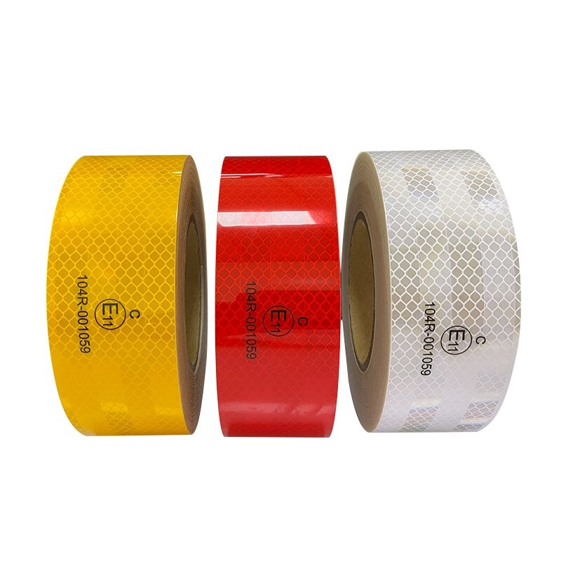 Напечатанные на заказ ECE 104r Rolls Car Reflective Prismatic Red Stickers Виниловая рефлекторная лента для грузовиков