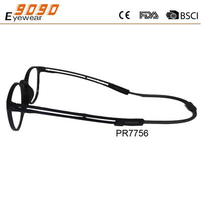 New arrival and hot sale plastic reading glasses, temple can extend and magnetic hanging neck