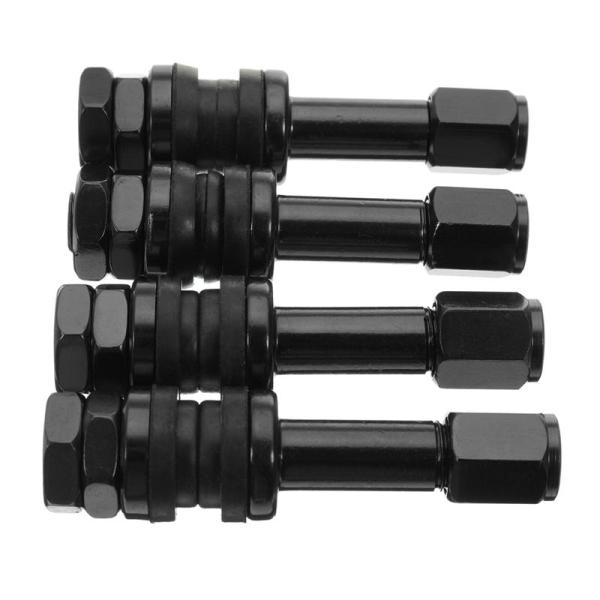 Colorful Aluminium Car Tyre Valve Stem Straight Mouth With Black Dust Caps