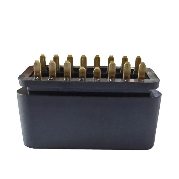 Adaptador chapeado do Pin J1962 do conector 16 do carro de 12W-24W OBD ouro masculino
